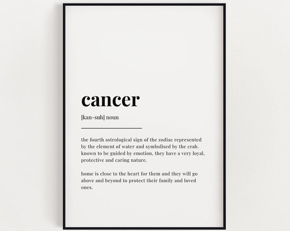 Cancer Definition Meaning Wall Art Definition Print Home Dcor