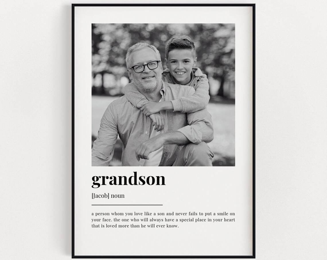 Personalised Grandson Definition Quote Art Print