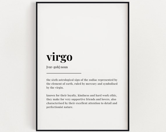 Virgo Definition Meaning Quote Print, Virgo Gift
