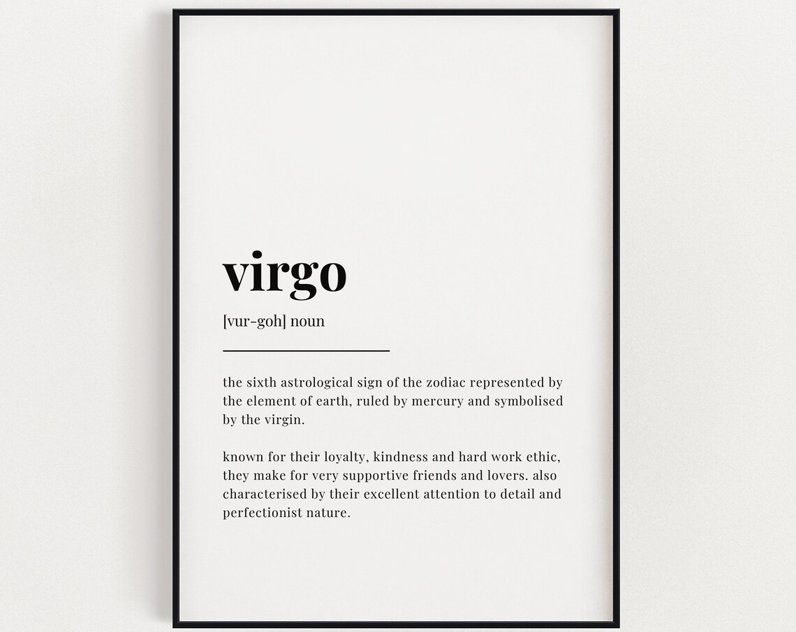 Virgo Definition Meaning Quote Print, Virgo Gift