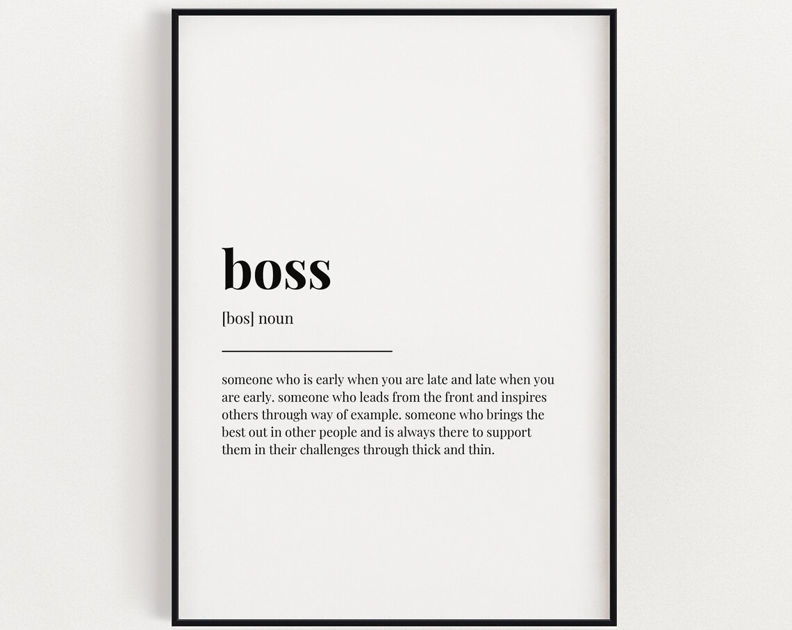 Boss Definition Meaning Quote Print, Gift For Boss