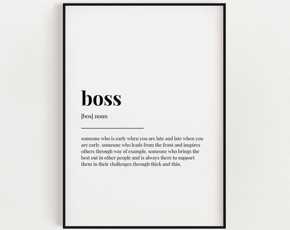 Boss Definition Meaning Quote Print, Gift For Boss