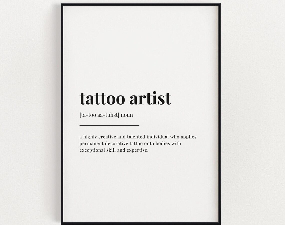 Tattoo Artist Definition Quote Art Print