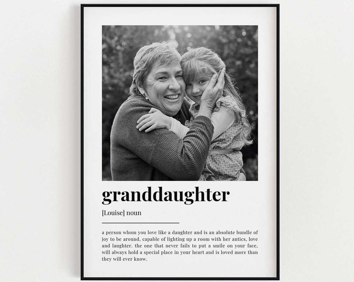 Personalized Granddaughter Definition Quote Art Print