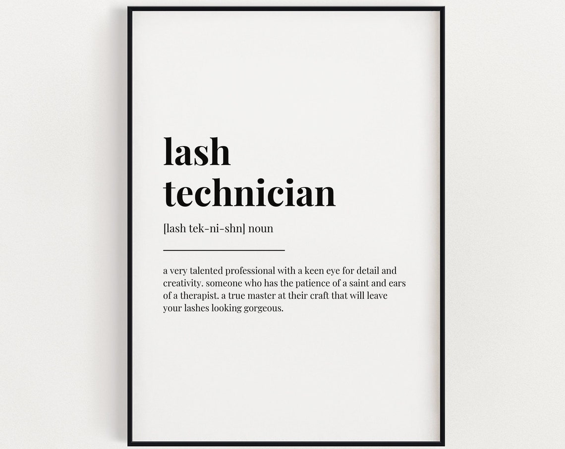 Lash Technician Definition Meaningful Salon Artist Appreciation Print