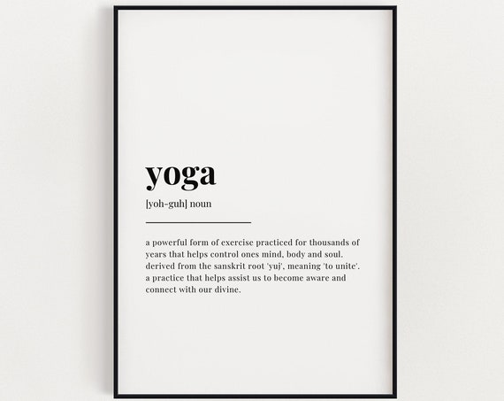 Yoga Definition Meaning, Gift for Yoga Instructor