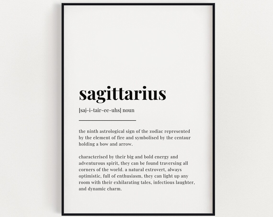 Sagittarius Definition Print, Astrology Gift Art Print