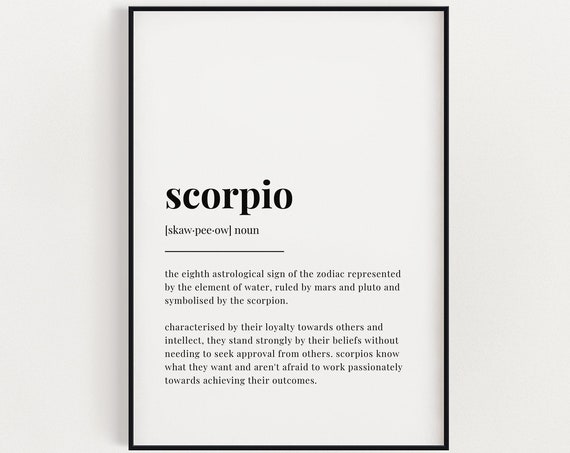 Scorpio Definition Meaning Quote, Astrology Gift
