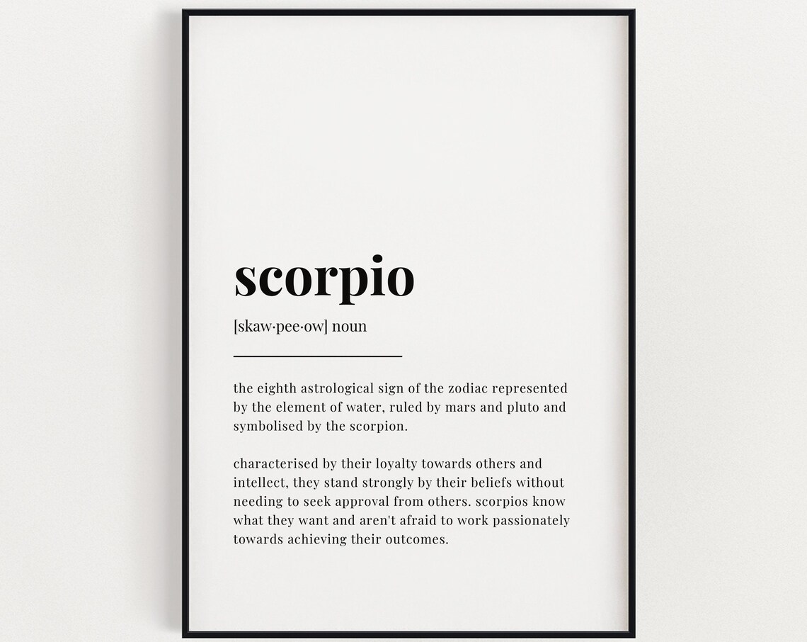 Scorpio Definition Meaning Quote, Astrology Gift