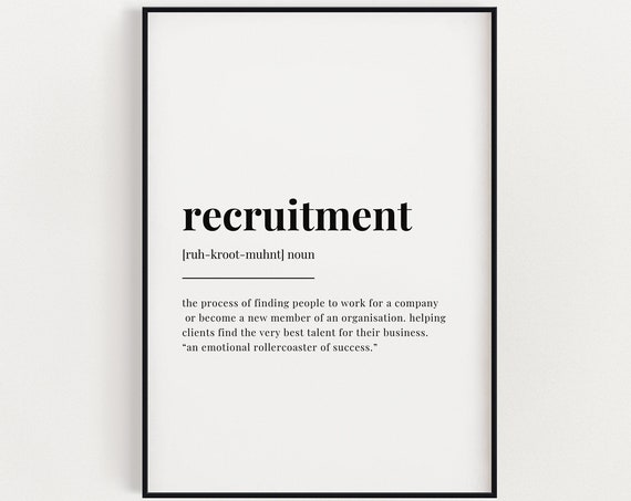 Recruitment Definition Meaning - Typography Quote