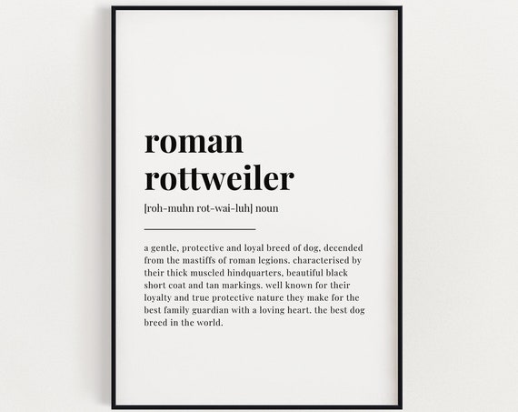 Roman Rottweiler Definition Meaning Art Print