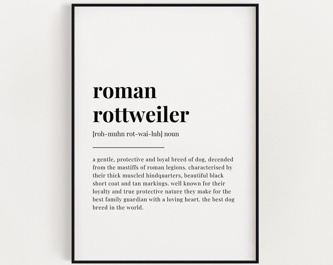 Roman Rottweiler Definition Meaning Art Print