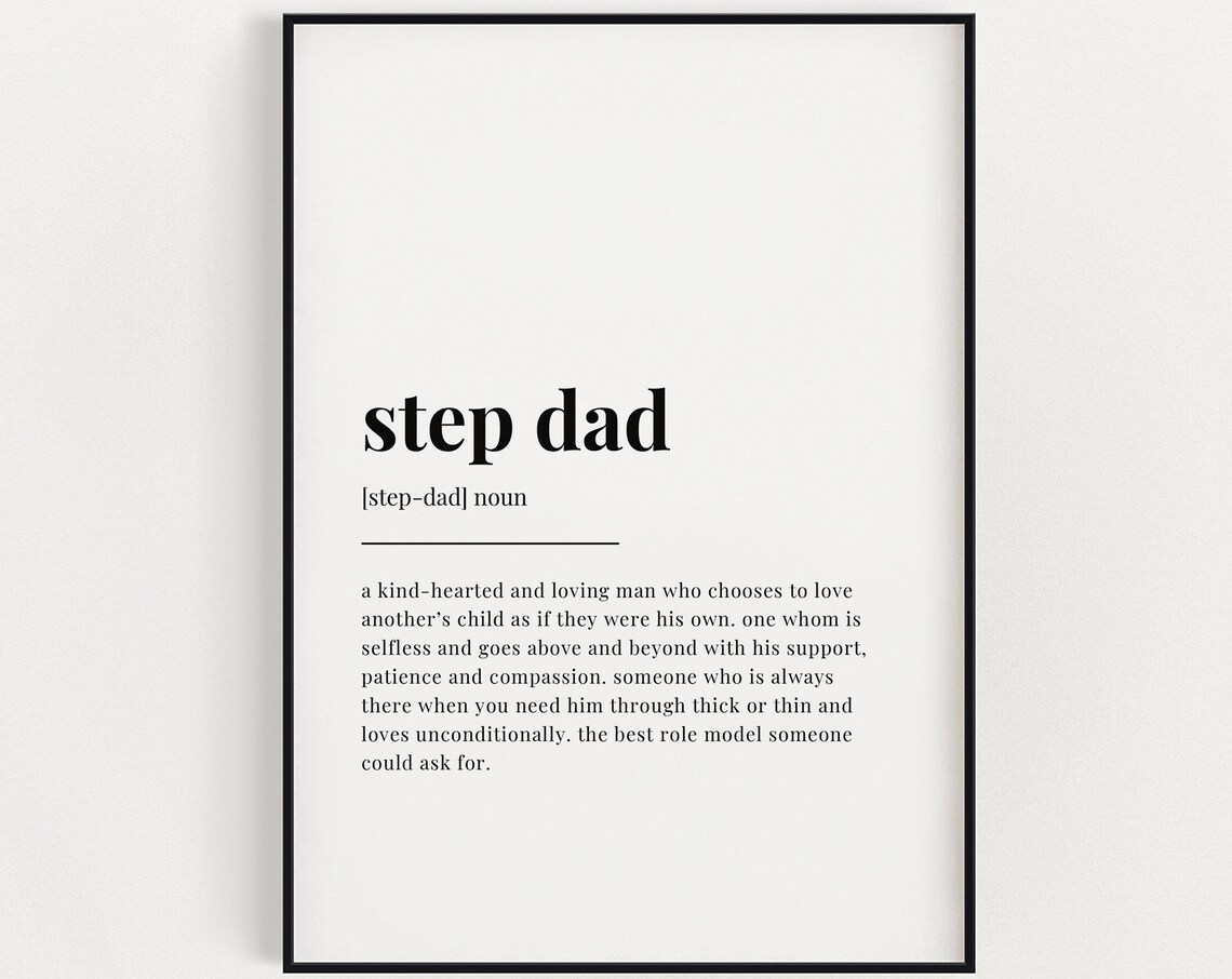 Stepdad Definition Meaning, Stepdad Gift Print