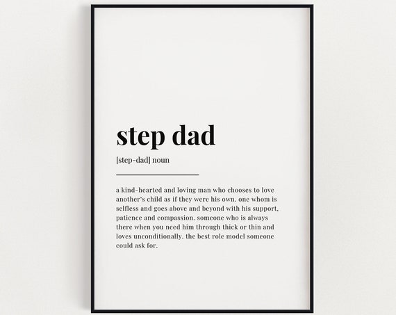 Stepdad Definition Meaning, Stepdad Gift Print
