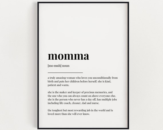 Mama Definition Print Quote Wall Art Wall Art Print Mothers Day Gift Mom Gift Gift For Her Wall Decor Mum Birthday Gift Mum Gift