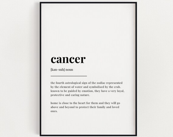 Cancer Definition Print, Astrology Art Print