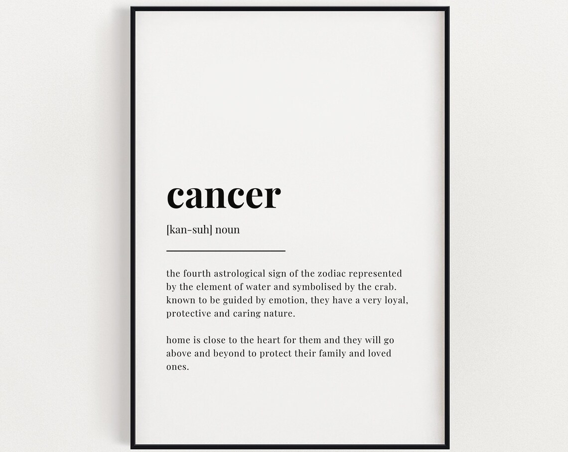 Cancer Definition Print, Astrology Art Print