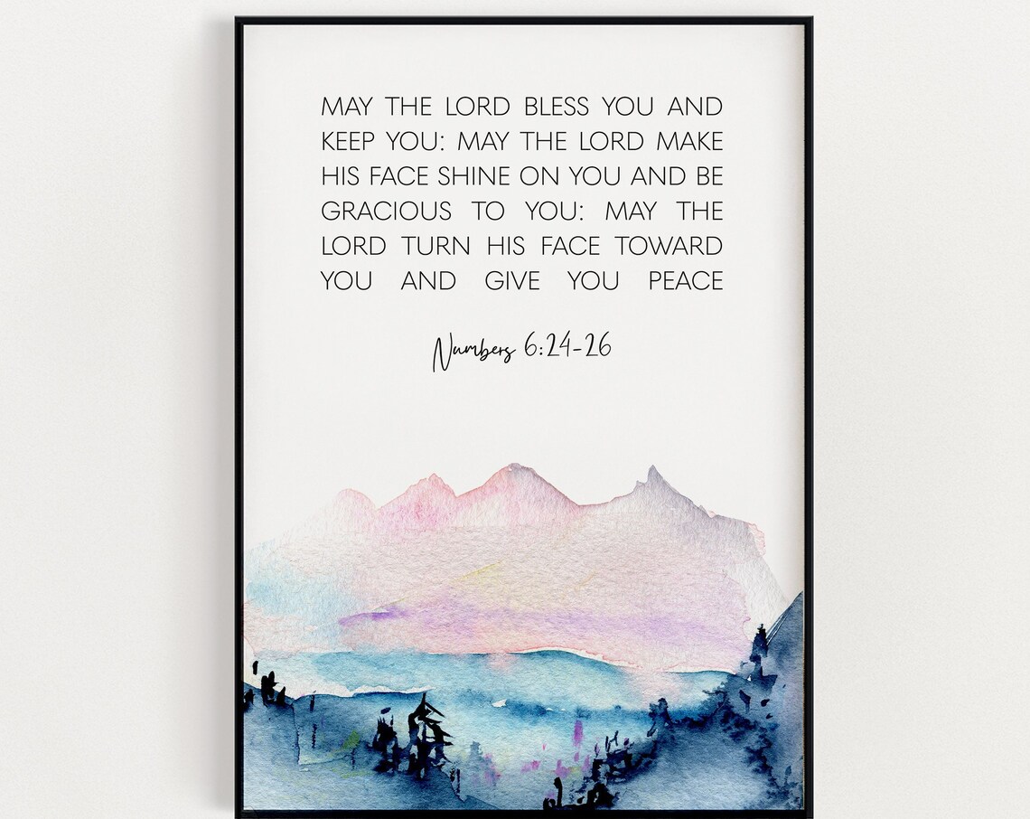 Bible Verse Numbers 6:24-26 Scripture Art Print