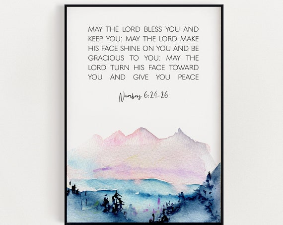 Bible Verse Numbers 6:24-26 Scripture Art Print