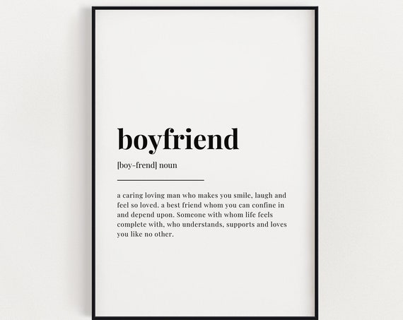 Boyfriend Definition Humor Wall Art Print