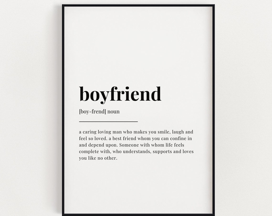 Boyfriend Definition Humor Wall Art Print