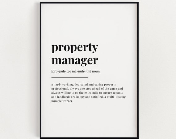 Property Manager Definition Typography Quote Print