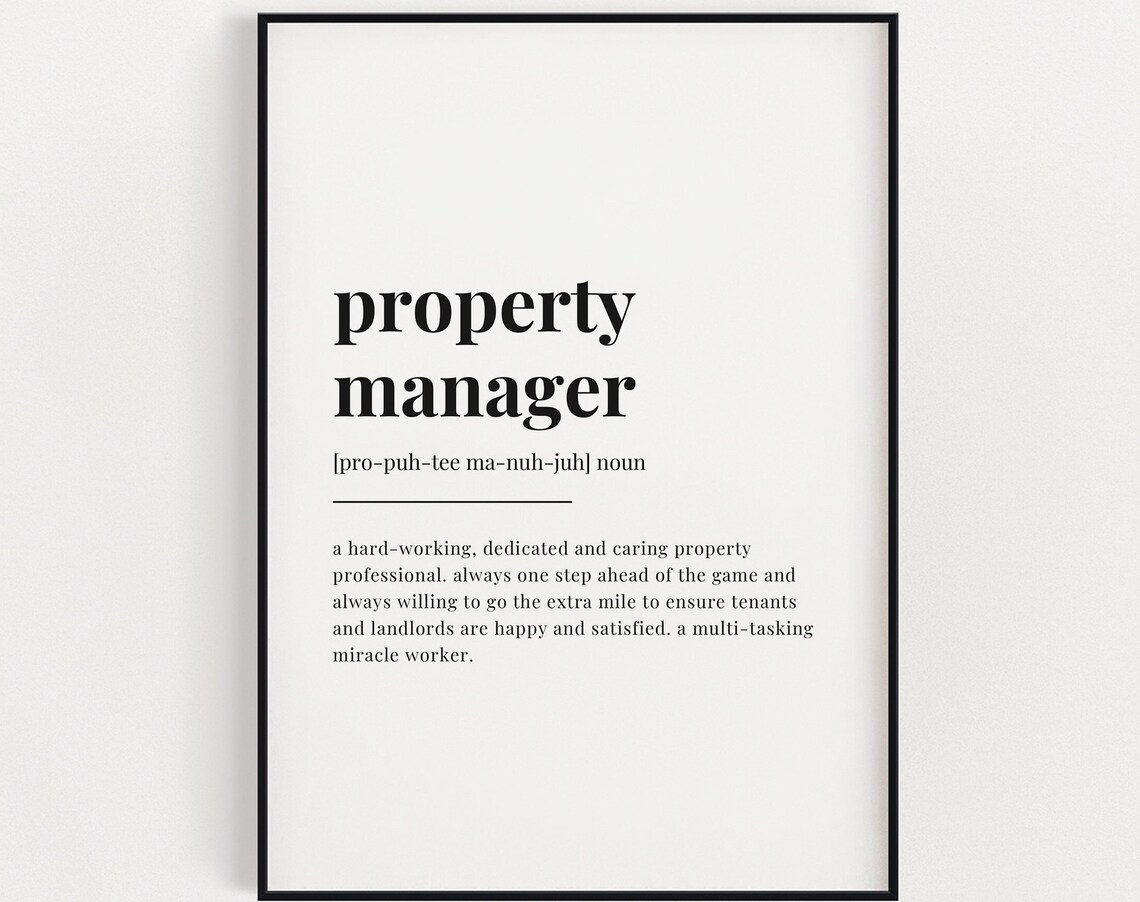 Property Manager Definition Typography Quote Print