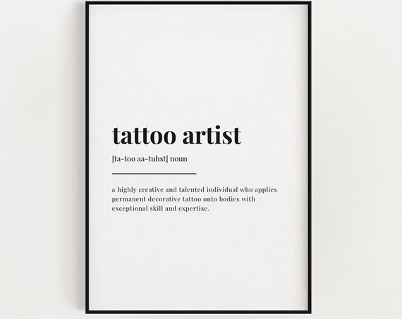 Tattoo Artist Definition Print, Humor Wall Art