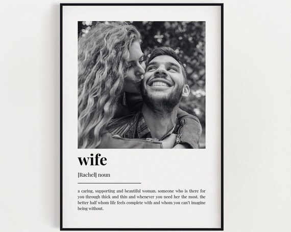 Heartfelt Personalized Wife Definition Name Photo Gift Poster