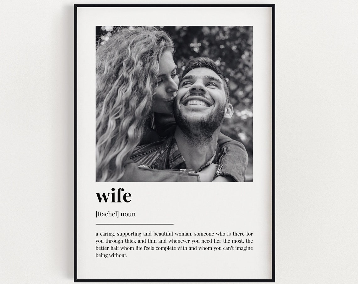 Heartfelt Personalized Wife Definition Name Photo Gift Poster