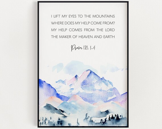 Bible Verse Wall Art Psalm 12114 Christian Scripture Inspirational Quotes Easter Decorations