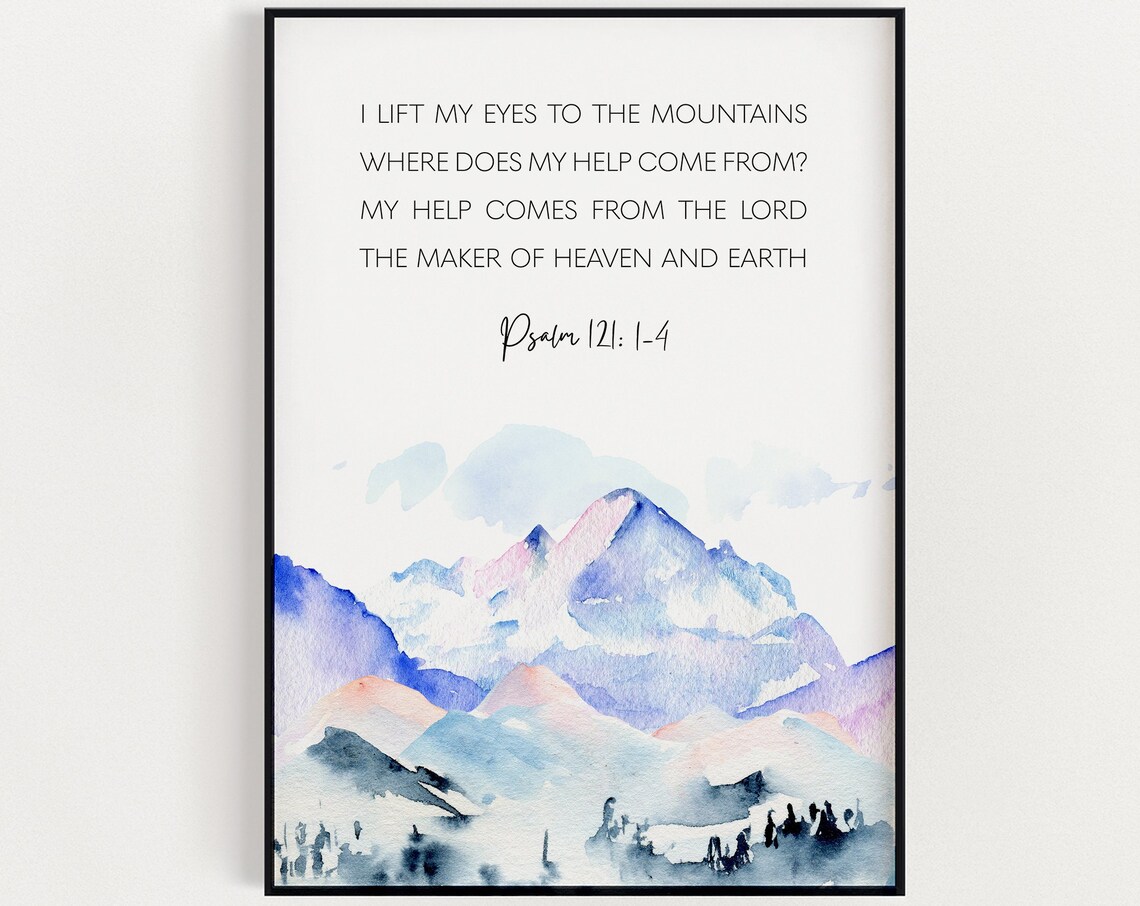 Bible Verse Wall Art Psalm 12114 Christian Scripture Inspirational Quotes Easter Decorations