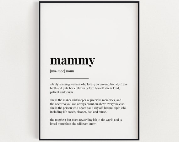 Mammy Definition Print Mammy Quote Mothers Day Wall Decor Gift For Mom
