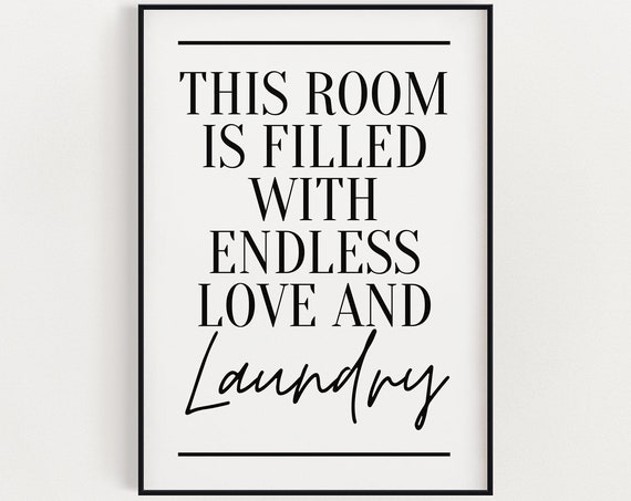 Laundry Room Print Funny Wall Art Prints Decor Home Utility Bathroom