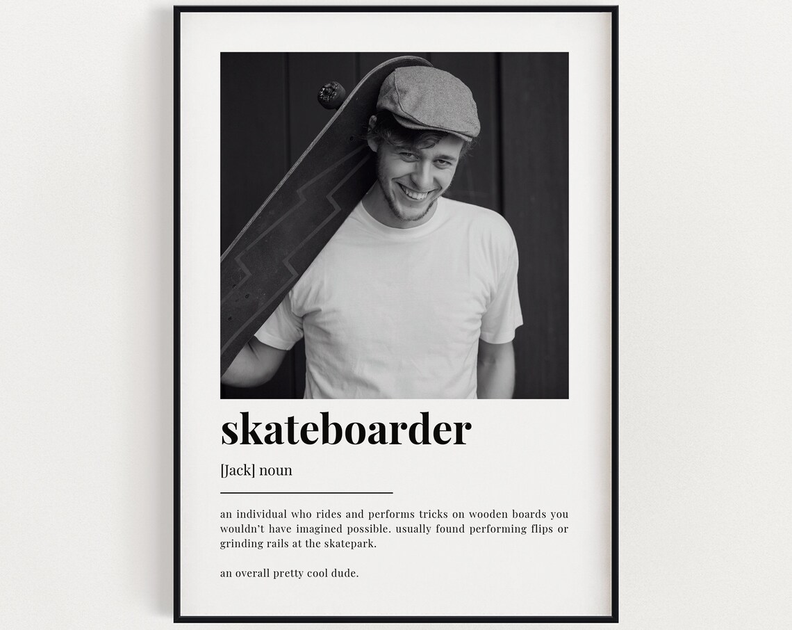 Personalised Skateboarder Definition Quote Art Print