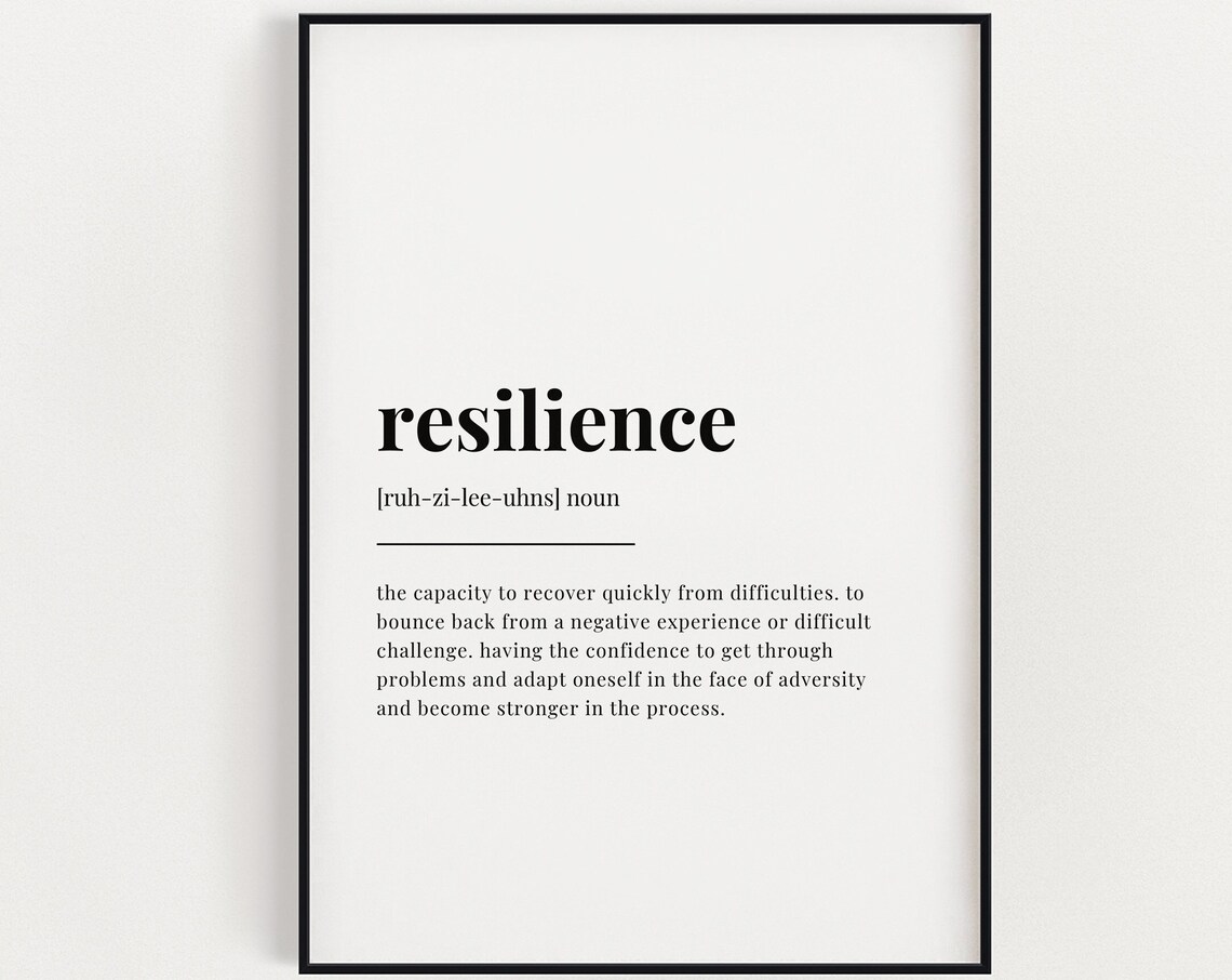 Resilience Definition and Meaning Wall Art Print