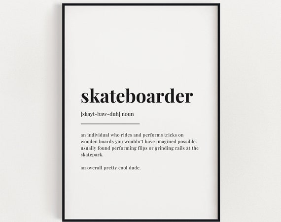 Skateboarder Definition Quote Art Print