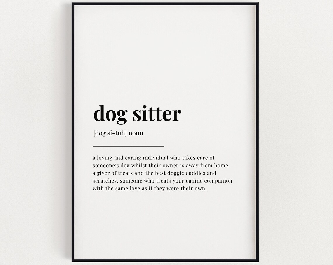 Dog Sitter Definition, Minimalist Art Print