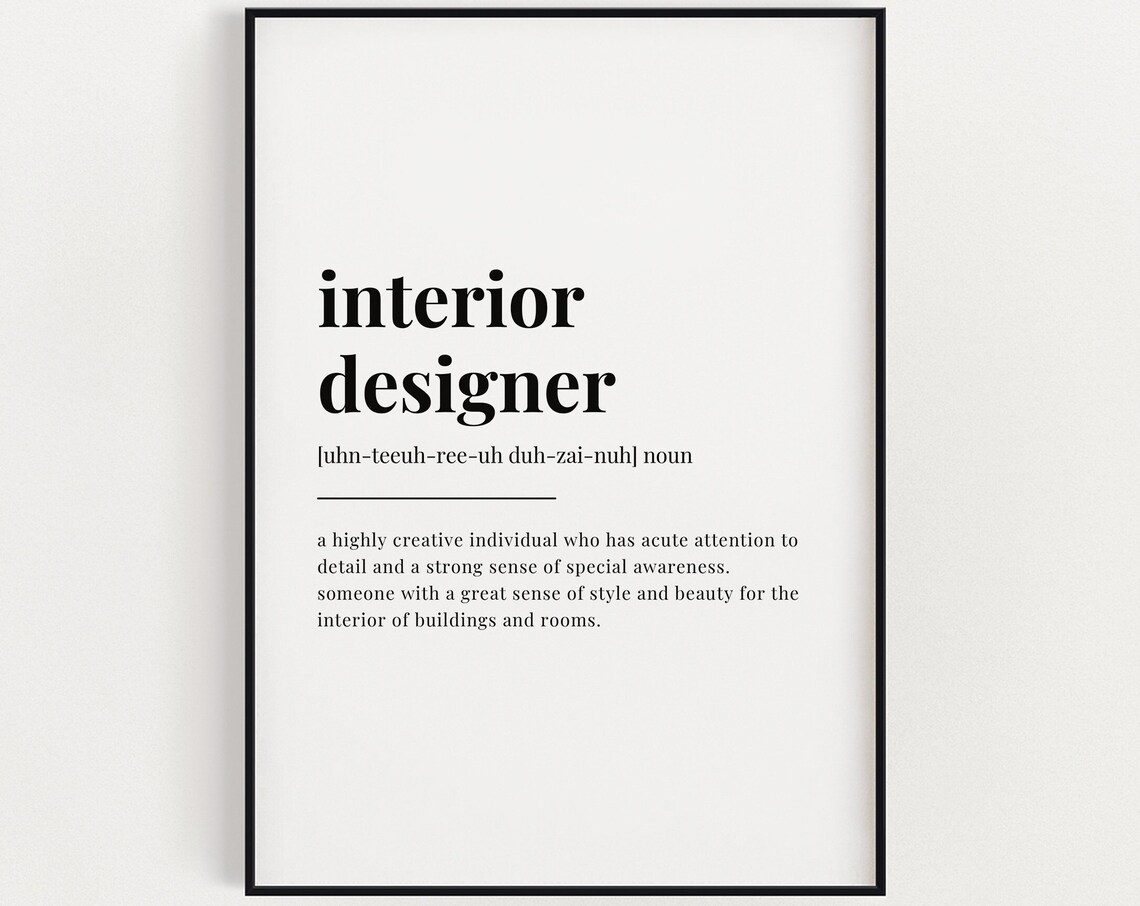 Interior Designer Definition Meaning, Gift Print