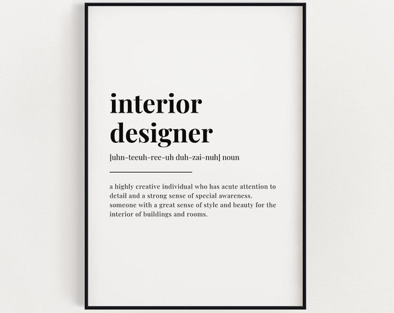 Interior Designer Definition Meaning, Gift Print