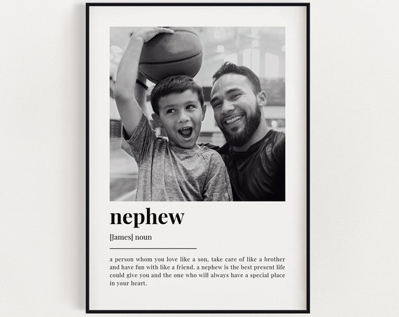 Personalised Nephew Definition Print, Couples Gift