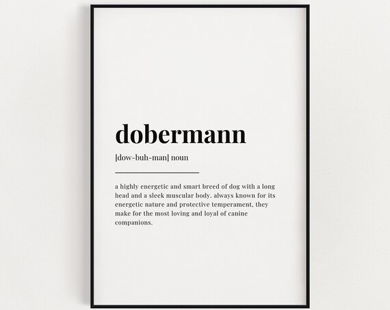 Dobermann Definition Dictionary Style Dog Breed Lover Poster