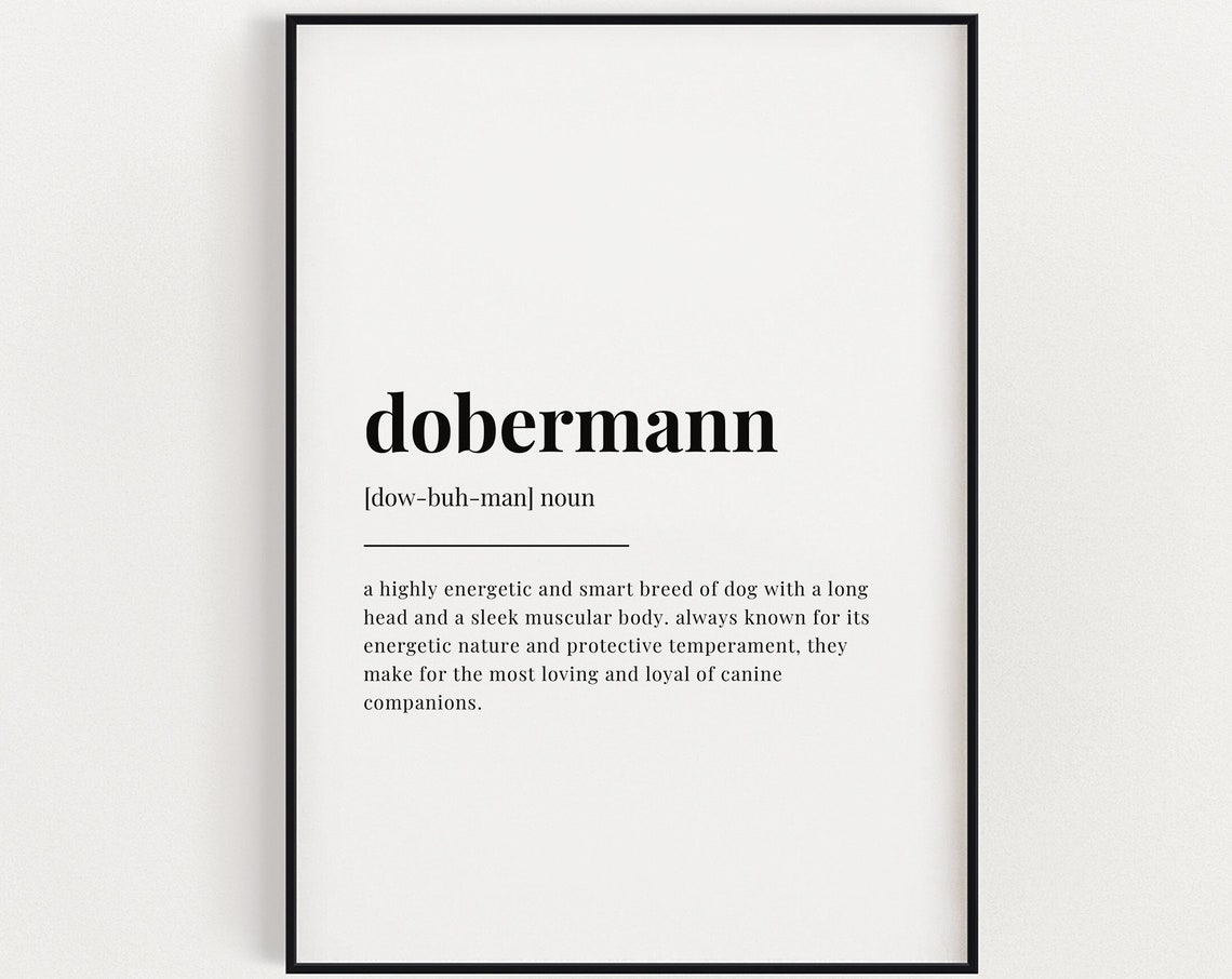 Dobermann Definition Dictionary Style Dog Breed Lover Poster