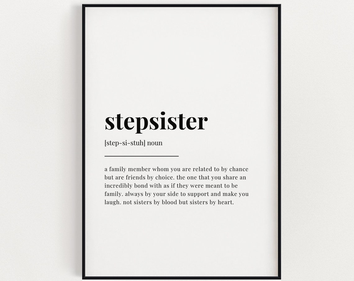 Stepbrother Definition Meaning Wall Art Stepbrother Gift Print Quote Print