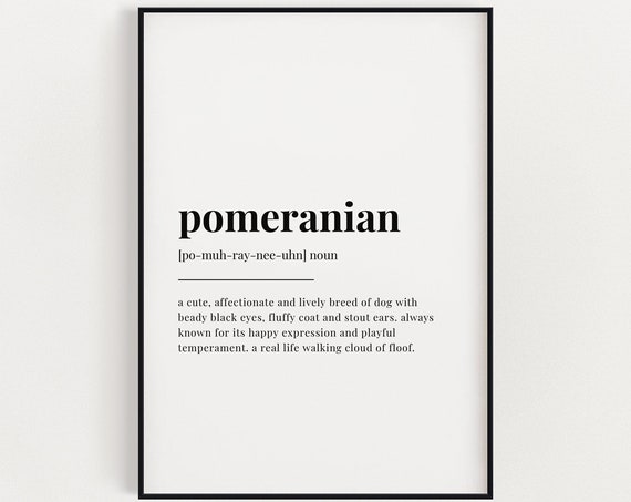 Pomeranian Definition Meaning - Dog Typography