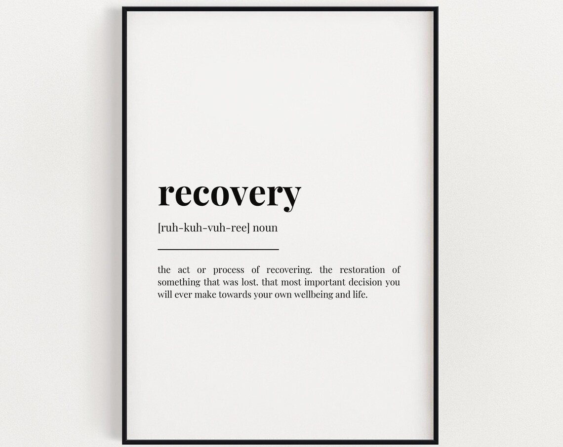 Recovery Definition Quote Art Print