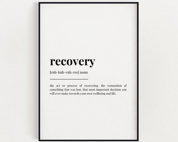 Recovery Definition Quote Art Print