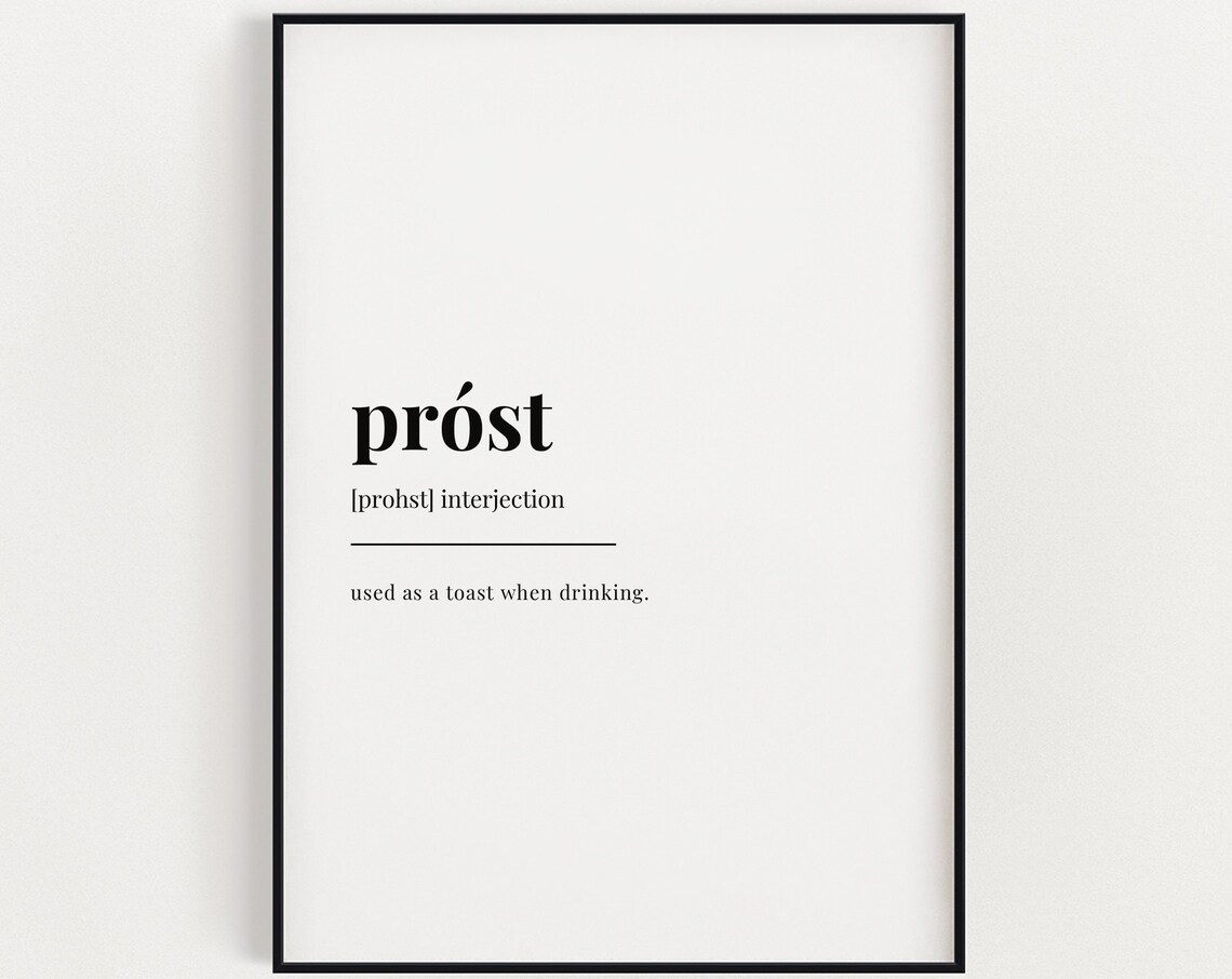 Prost Definition Meaning Typography Quote