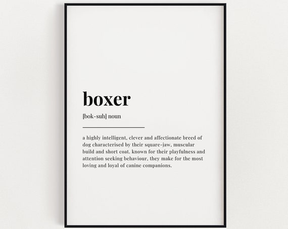 Boxer Definition Meaning Poster Print