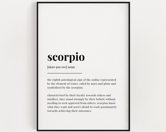 Scorpio Definition Print, Astrology Art Print